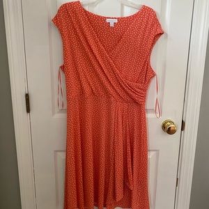 Coral wrap style  Loft dress